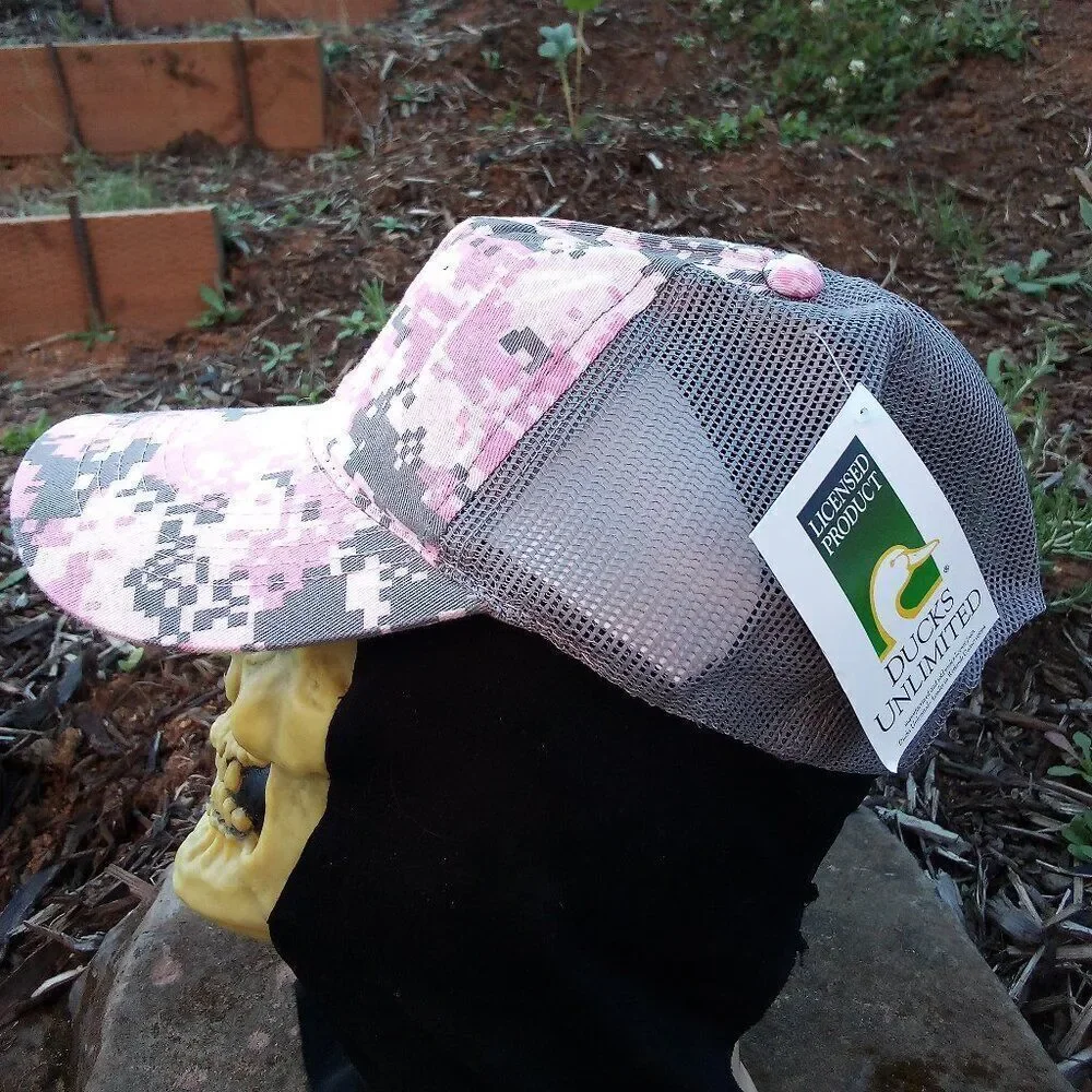NWT Ducks Unlimited Digital Camouflage Strap Back Hat Pink
